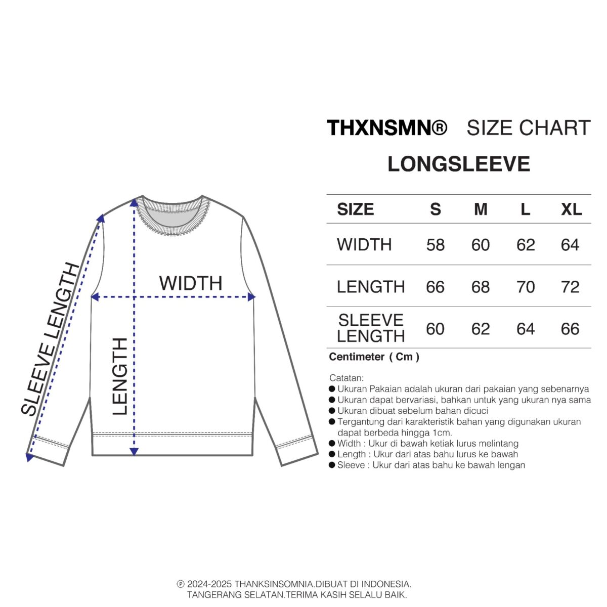 Long Sleeve Evelyn Blue Thanksinsomnia - Gambar 3