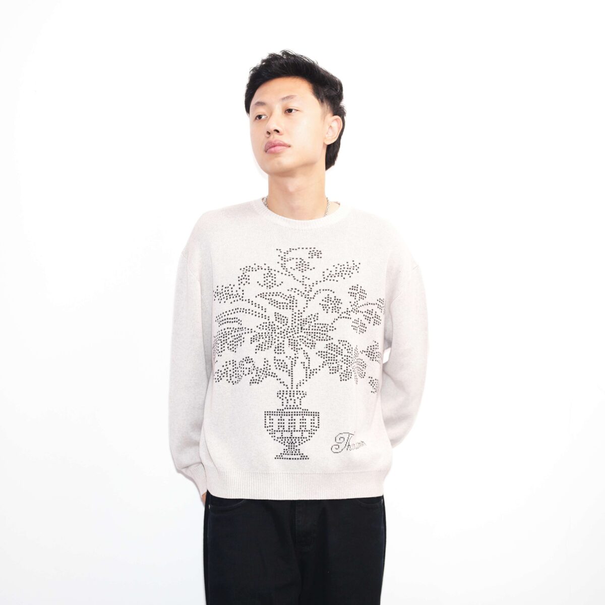 Sweater Johanna Light Grey Thanksinsomnia - Gambar 4