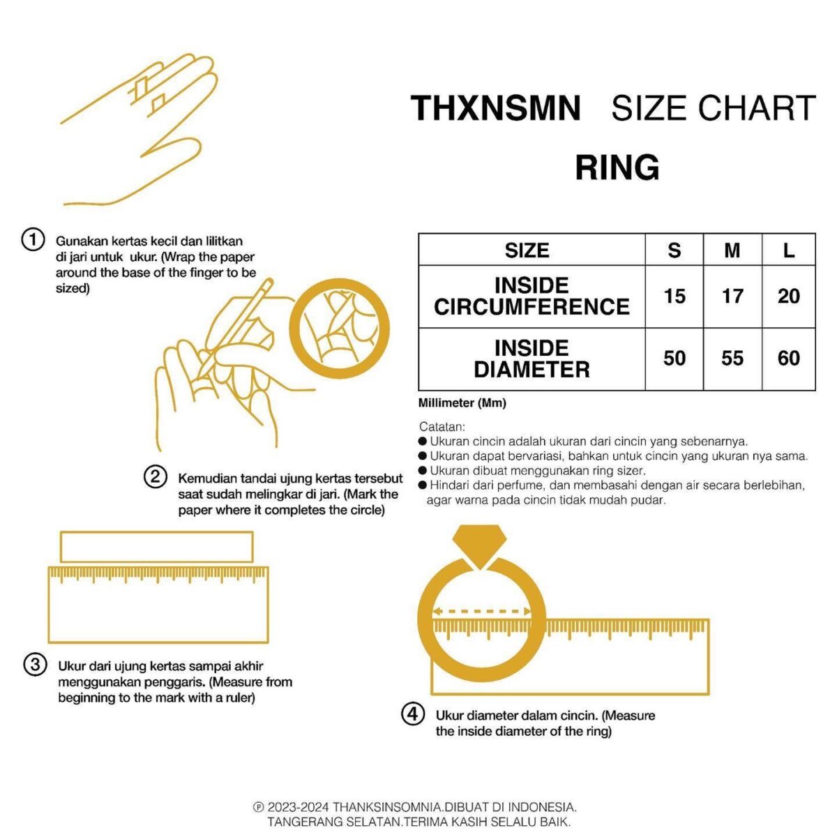 Ring Amore Silver Thanksinsomnia - Gambar 3