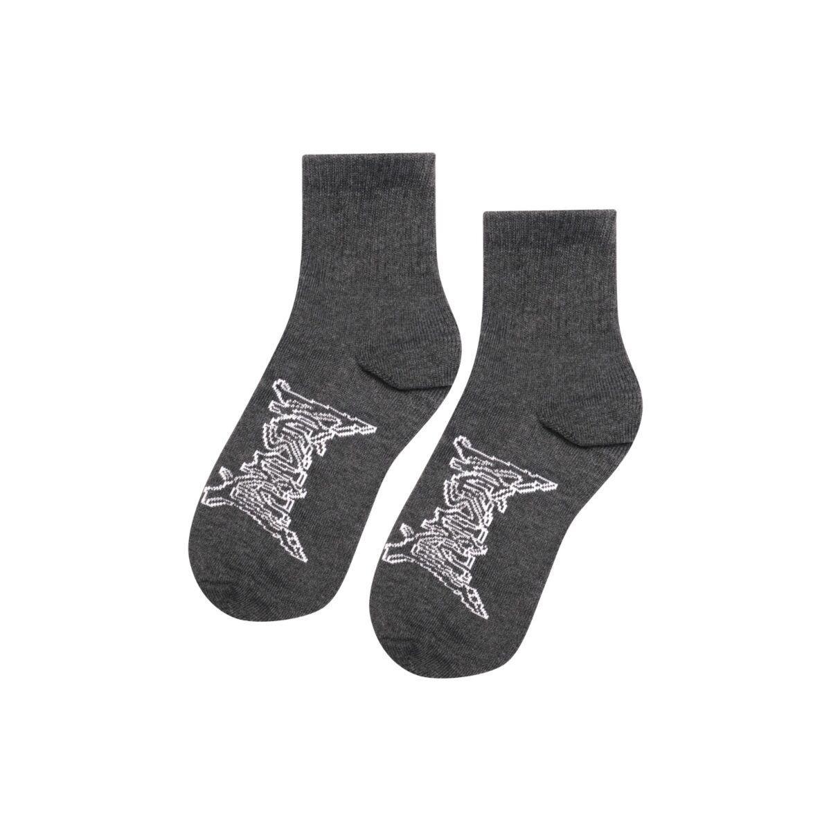 Socks Lenna Dark Grey White Logo - Low Cut Thanksinsomnia