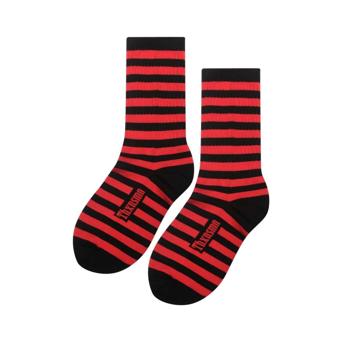 Socks Ivanna Striped Red Black Thanksinsomnia