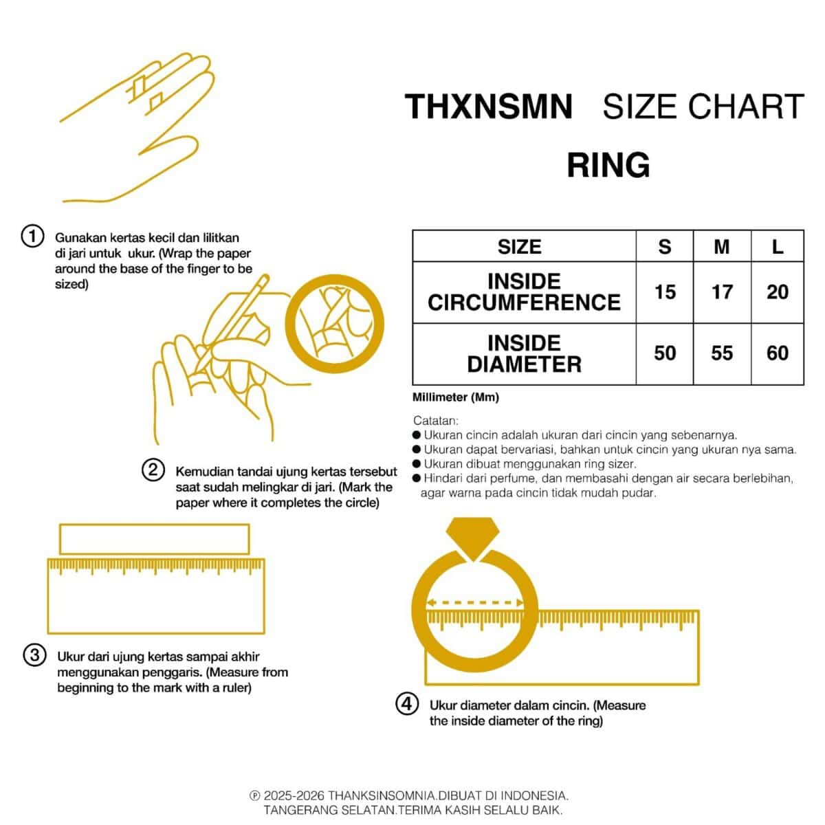 Ring Jasmine Golden Thanksinsomnia - Gambar 5