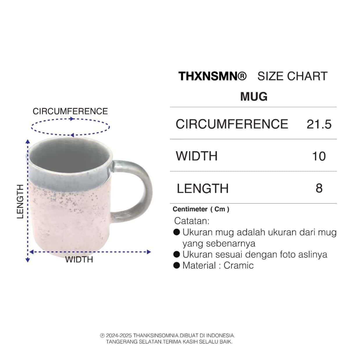 Ceramic Mug Mira Thanksinsomnia - Gambar 3