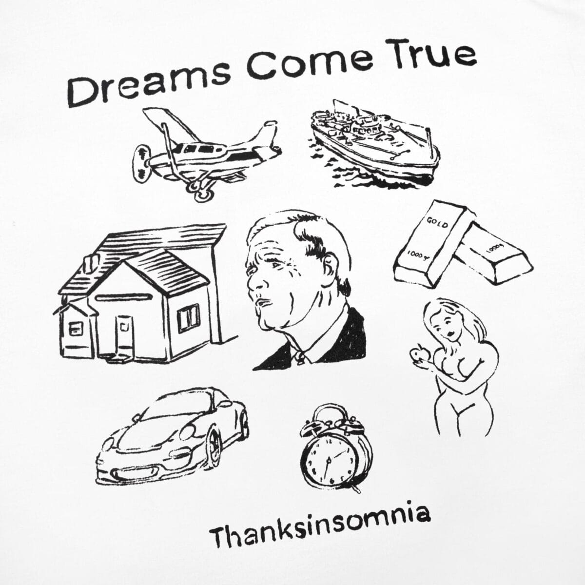 Tshirt Gyllen White Thanksinsomnia - Gambar 2