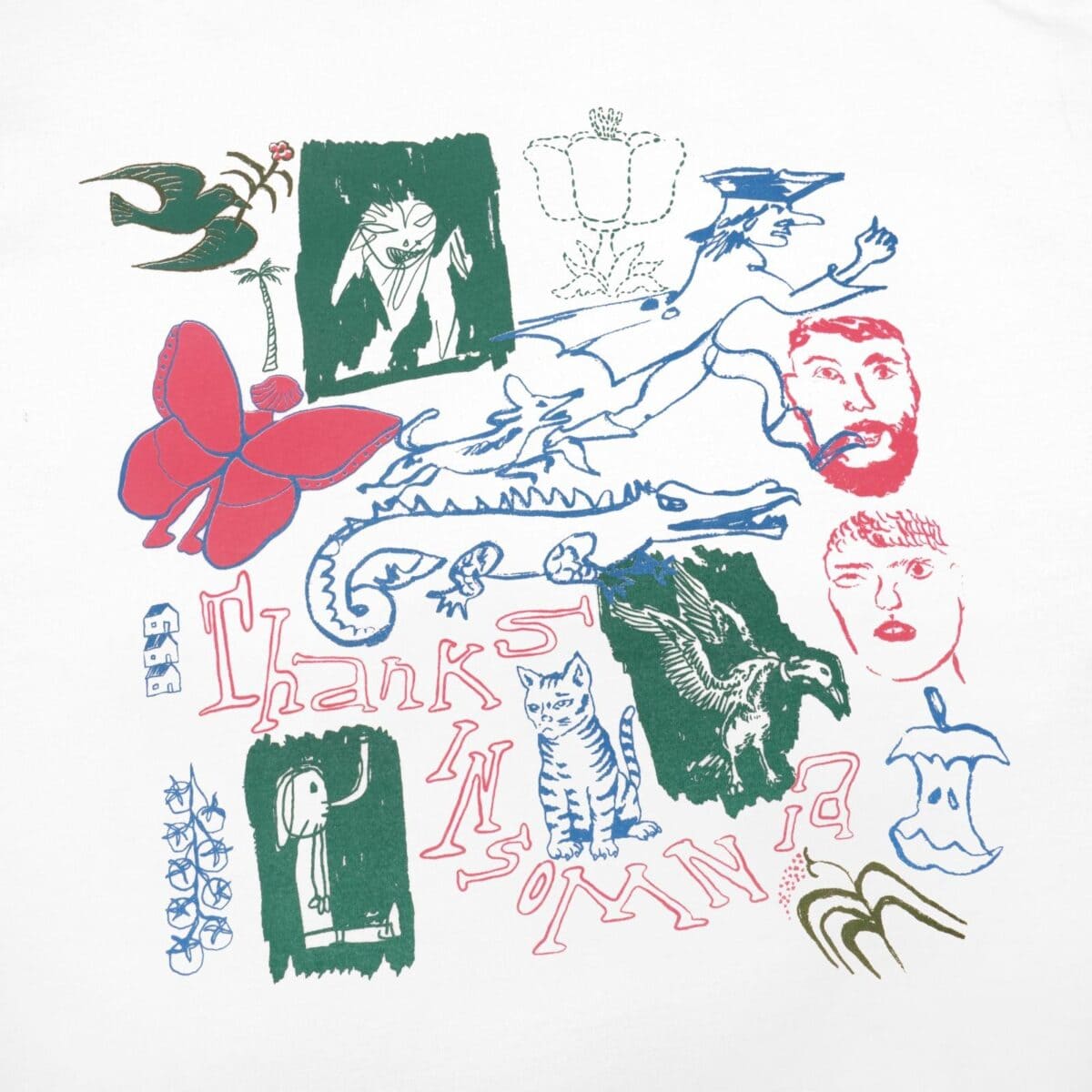 Tshirt Faunie White Thanksinsomnia - Gambar 2