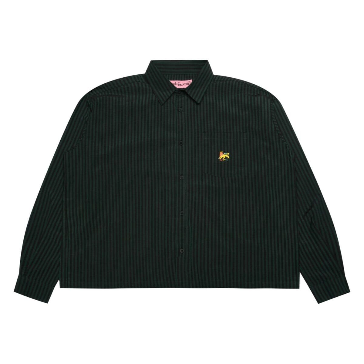 Long Shirt Fedora Striped Dark Green Thanksinsomnia