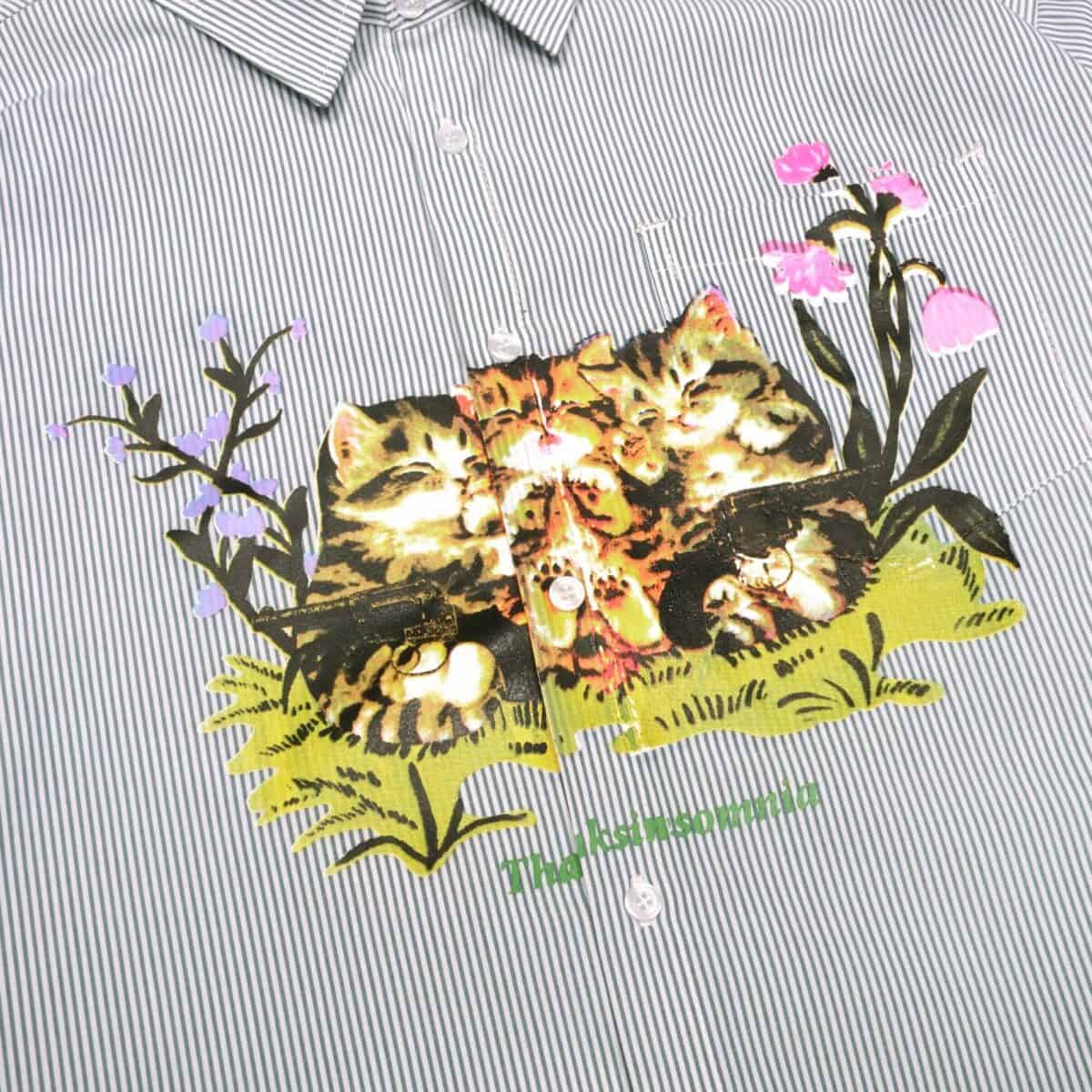 03 - Long Shirt Paula Striped White Green Thanksinsomnia - Gambar 2