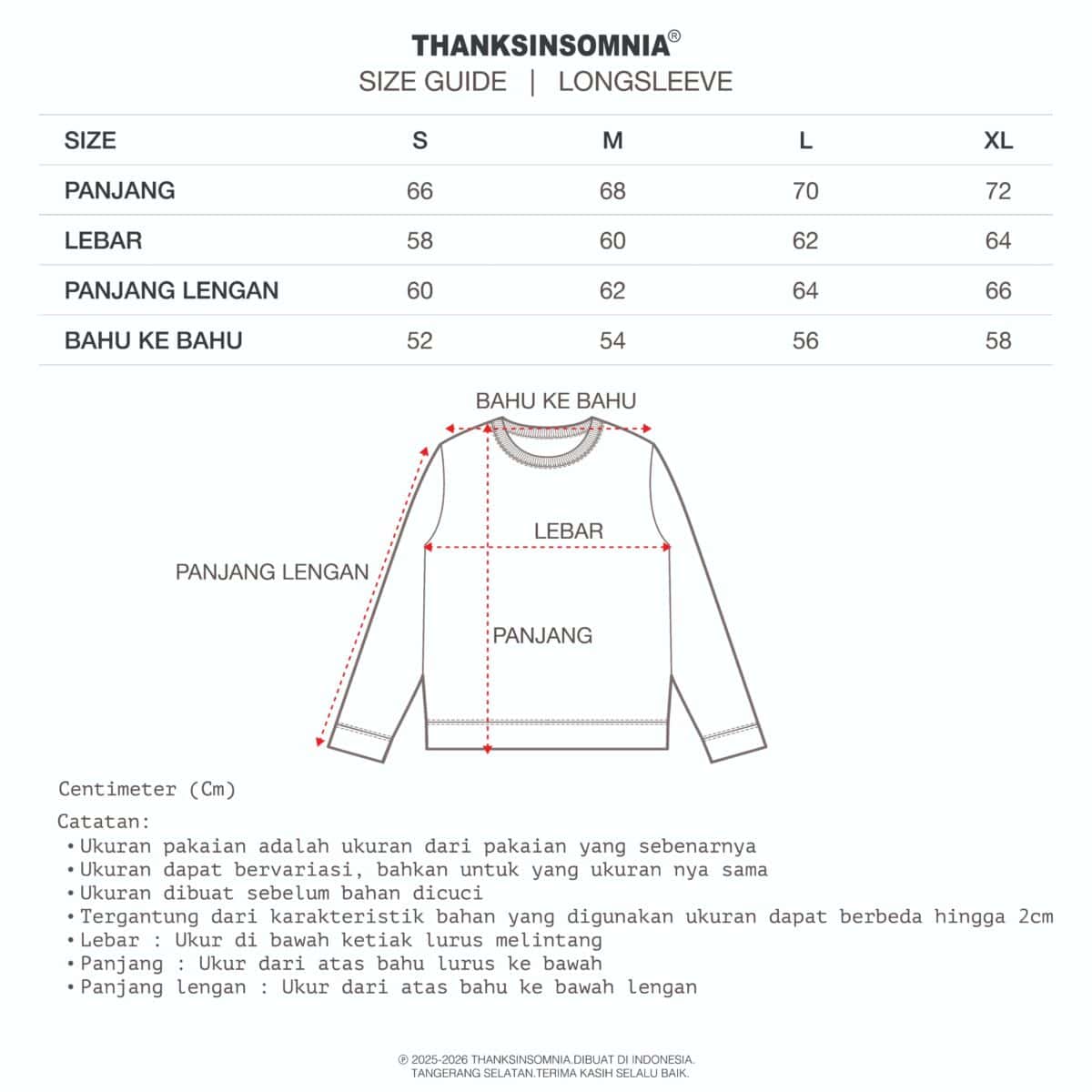 Long Sleeve Tevia White Thanksinsomnia - Gambar 4