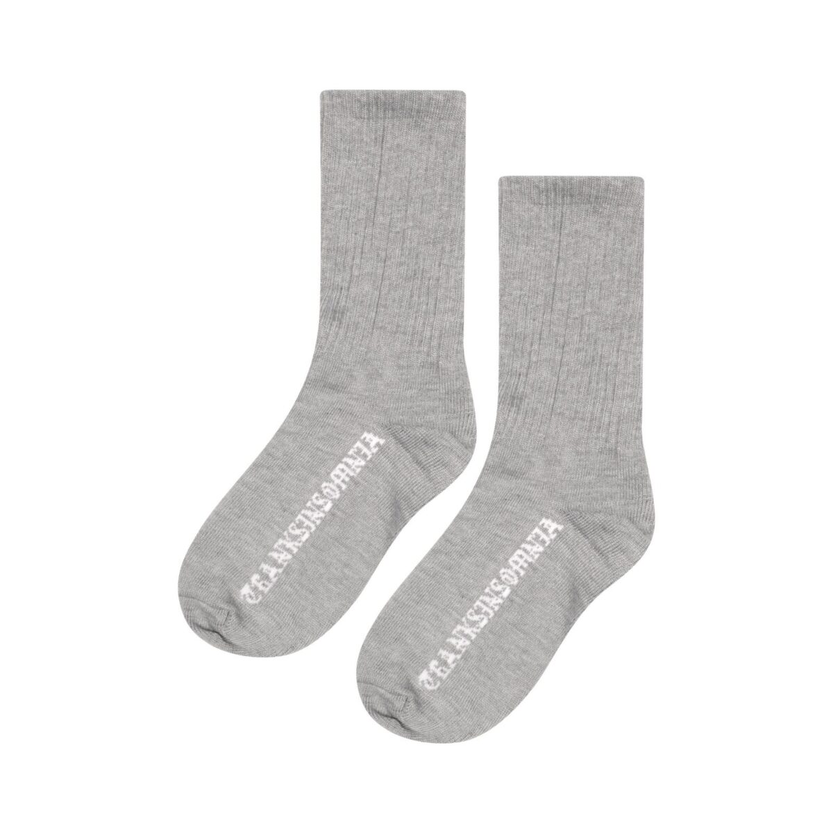 Socks Vesper Light Grey White Logo Thanksinsomnia