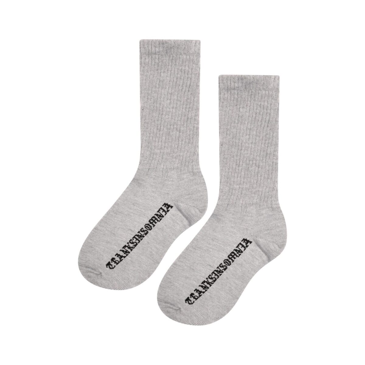 Socks Vesper Light Grey Black Logo Thanksinsomnia