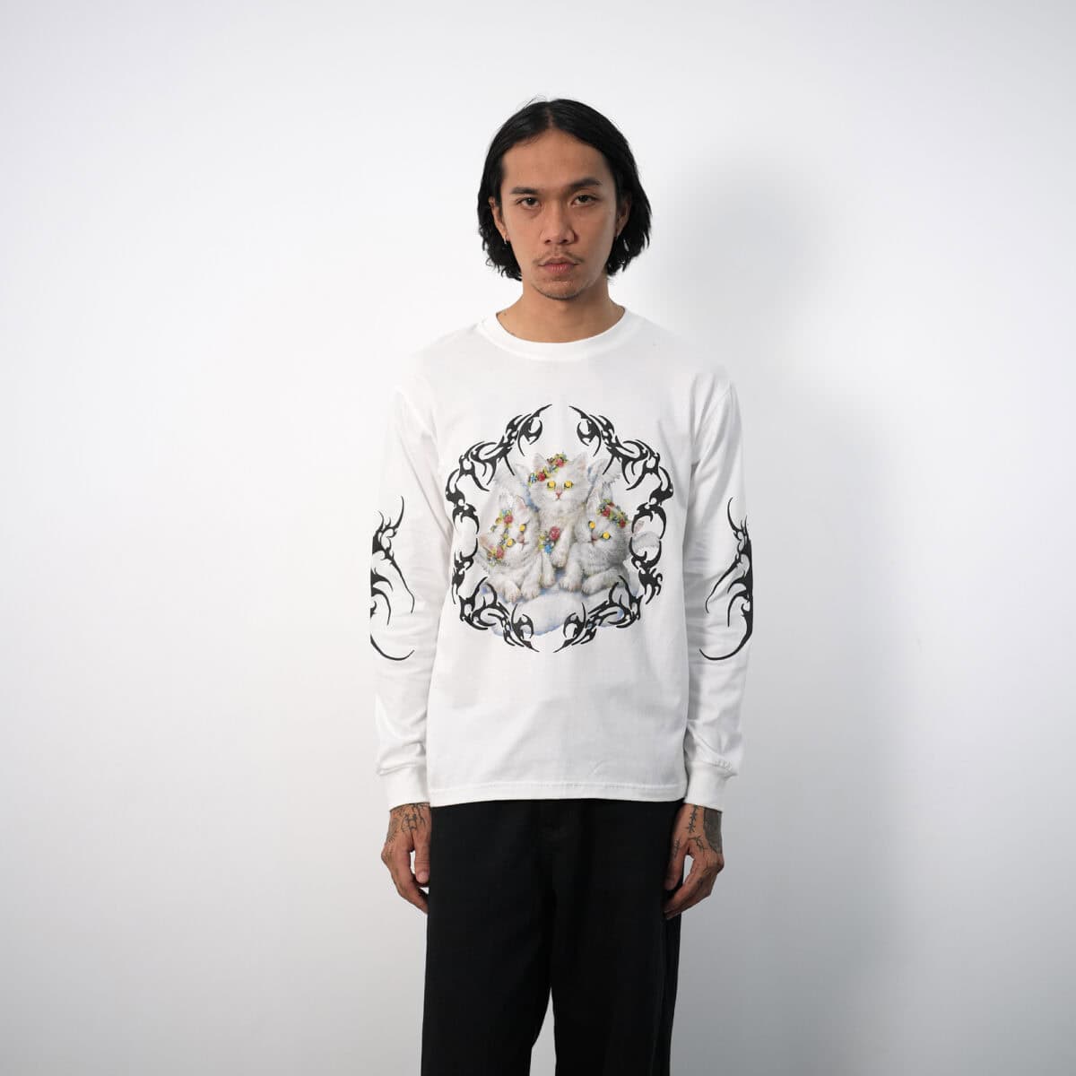 Long Sleeve Nessa White Thanksinsomnia - Gambar 4