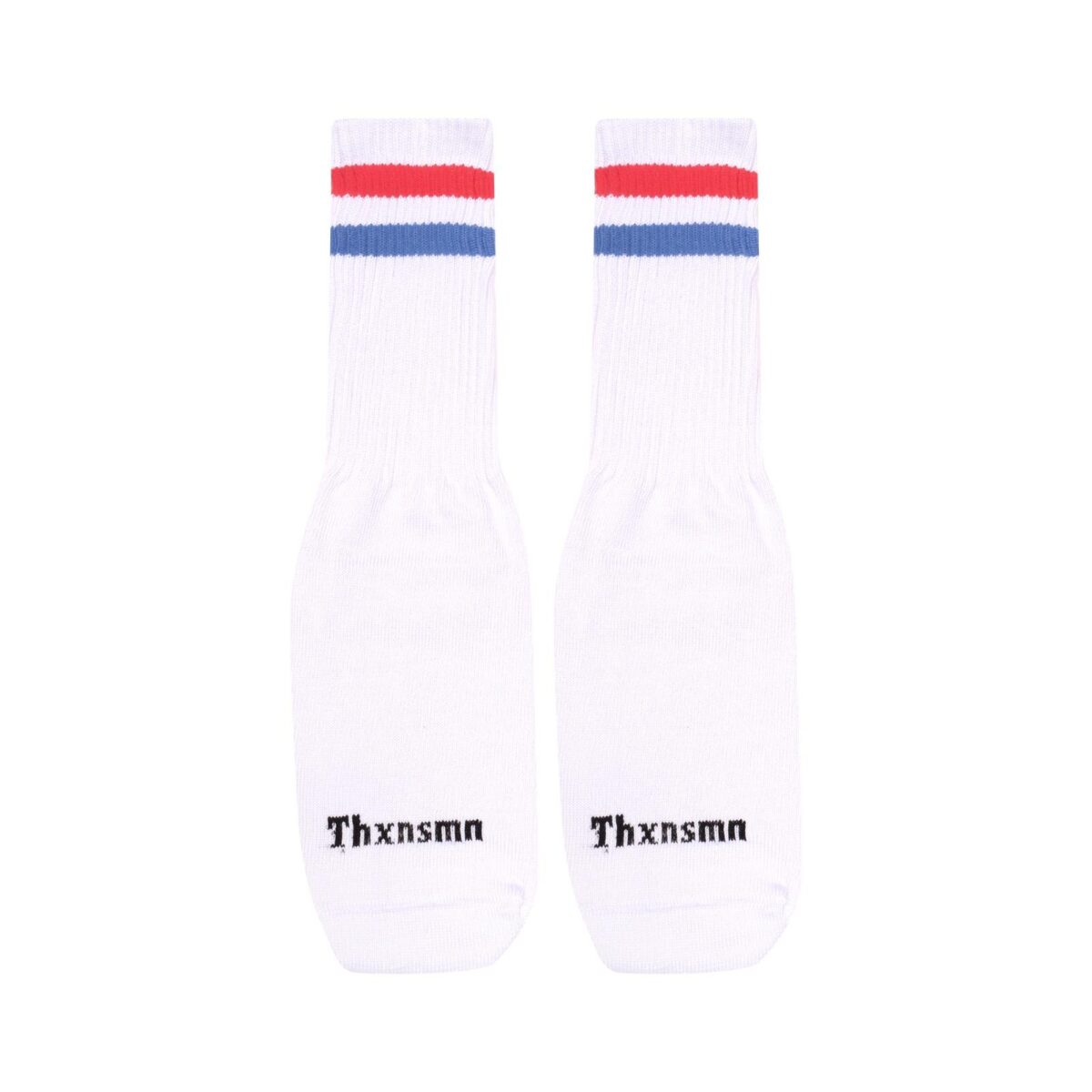 Socks Ruika White Striped Blue Red Thanksinsomnia - Gambar 2