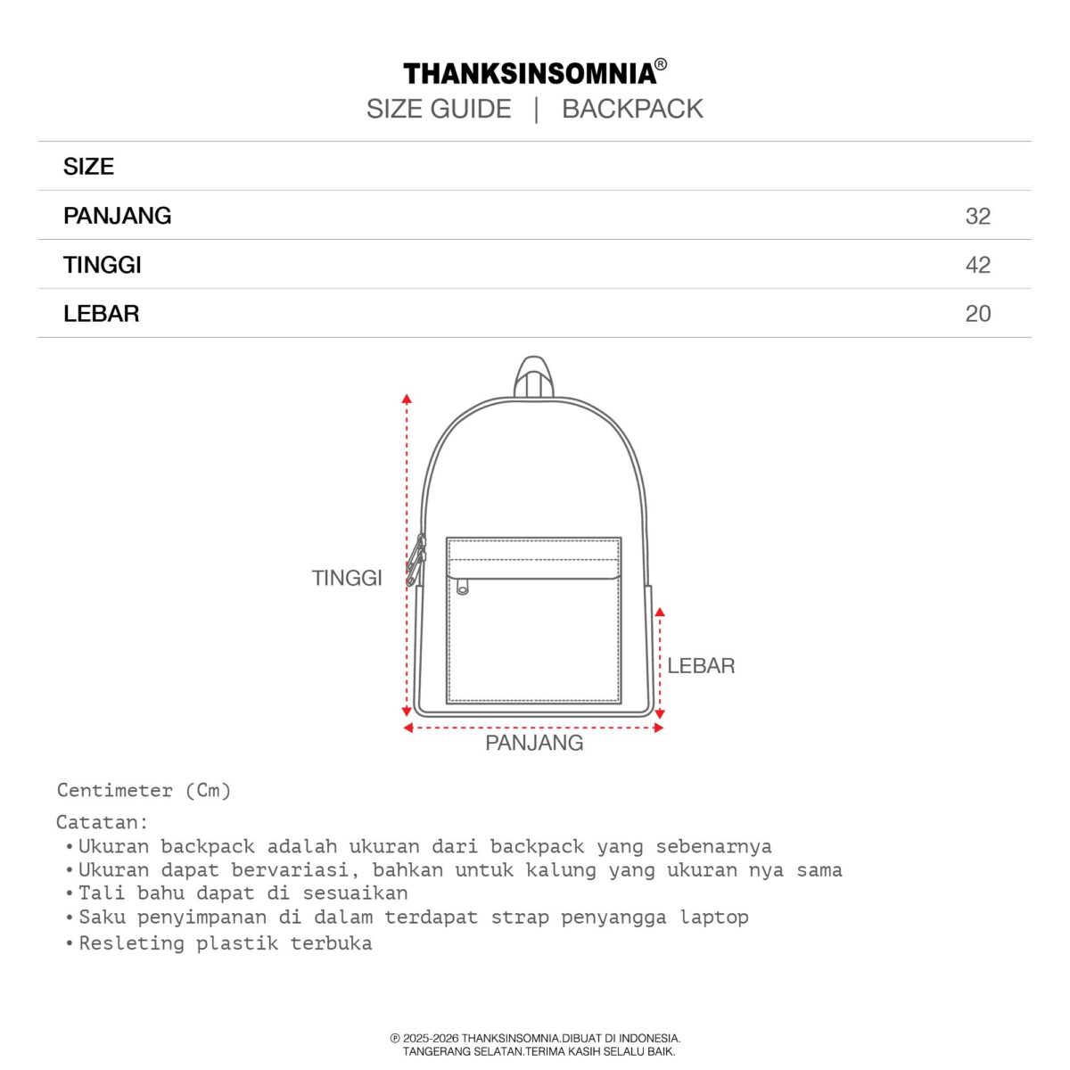 Backpack Raquel Brown Thanksinsomnia - Gambar 5