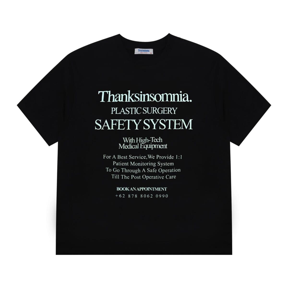 Tshirt Typo Prunella Black - 100% Japan Cotton Aloe 200 Gsm Thanksinsomnia