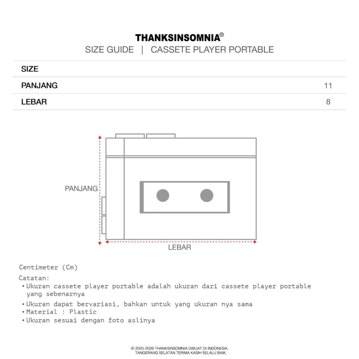 Cassette player with MP3 converter - Nivienne White Thanksinsomnia - Gambar 4
