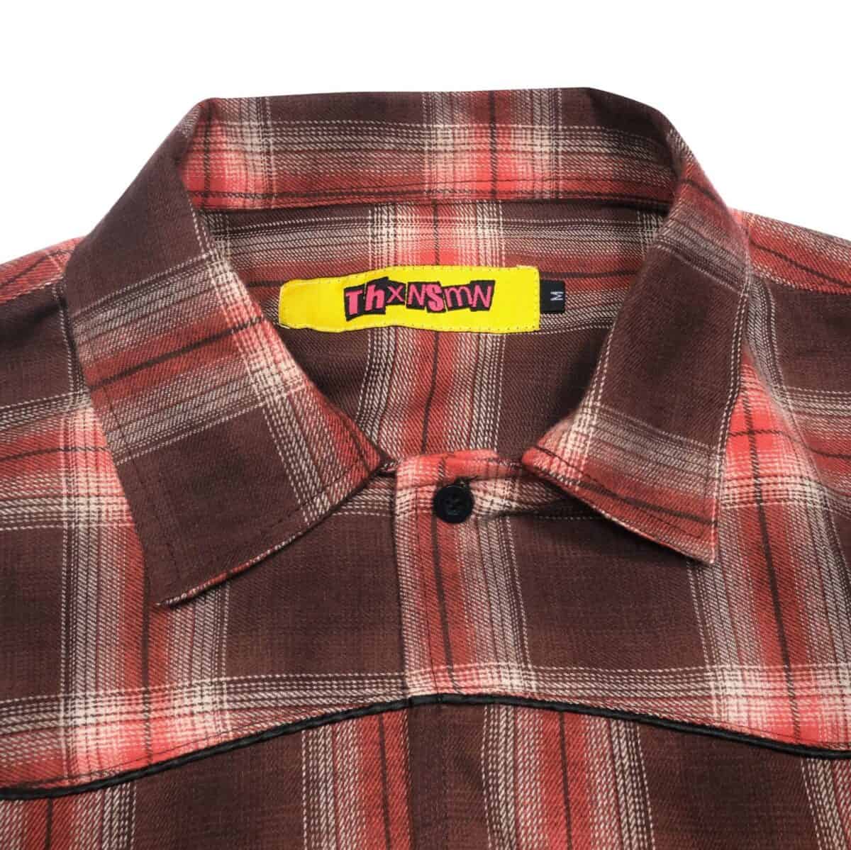 04 - Long Shirt Florentia Plaid Brown Peach Thanksinsomnia - Gambar 3