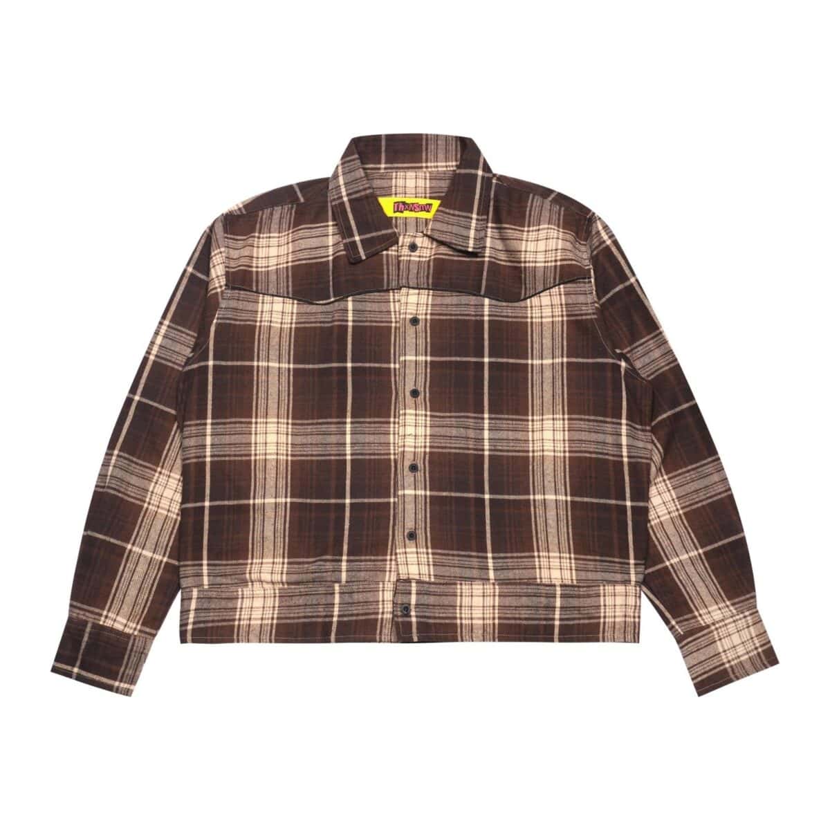 04 - Long Shirt Florentia Plaid Beige Brown Thanksinsomnia