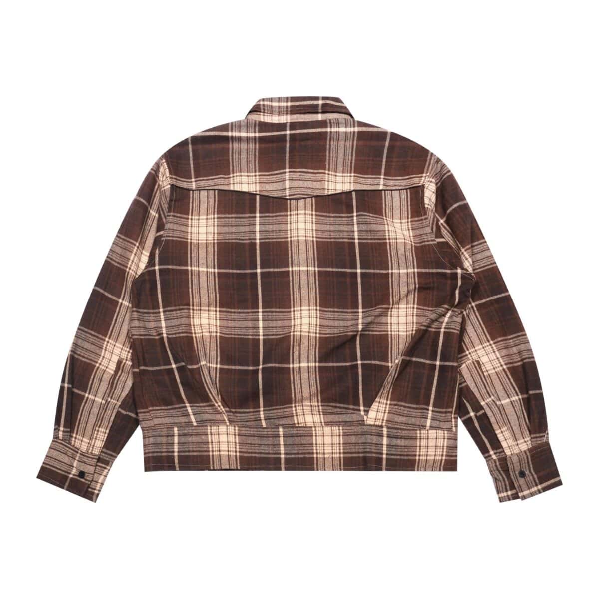 04 - Long Shirt Florentia Plaid Beige Brown Thanksinsomnia - Gambar 2