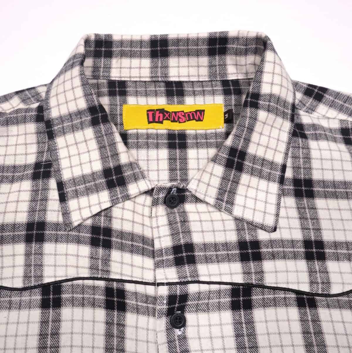 04 - Long Shirt Florentia Plaid White Black Thanksinsomnia - Gambar 3