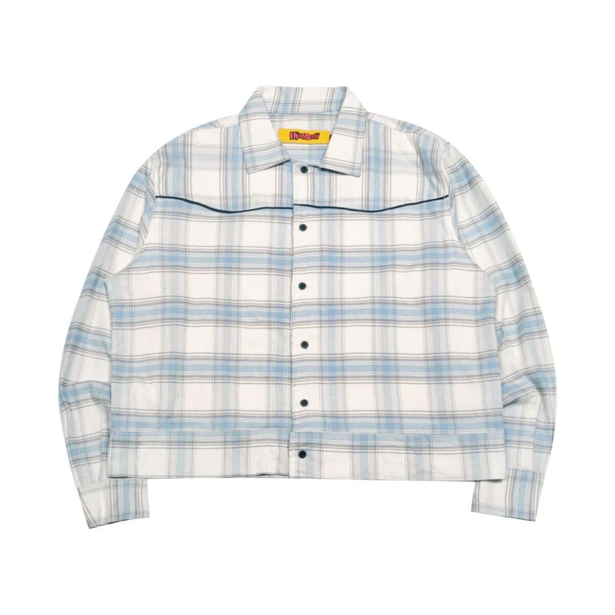 04 - Long Shirt Florentia Plaid White Sky Blue Thanksinsomnia