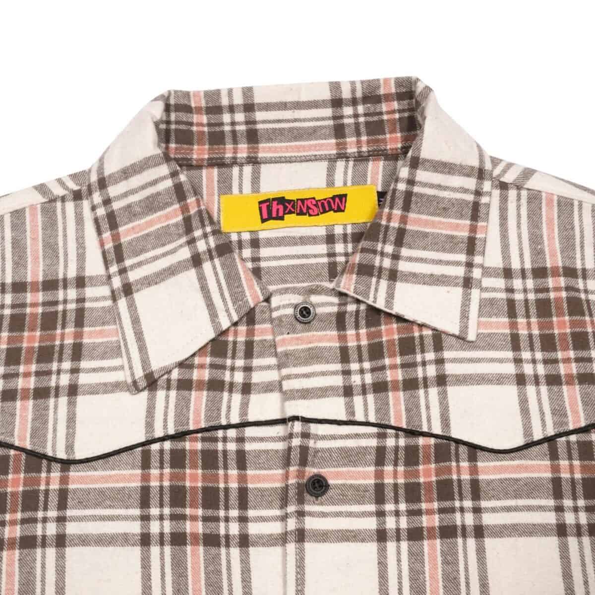 04 - Long Shirt Florentia Plaid Peach Broken White Thanksinsomnia - Gambar 3