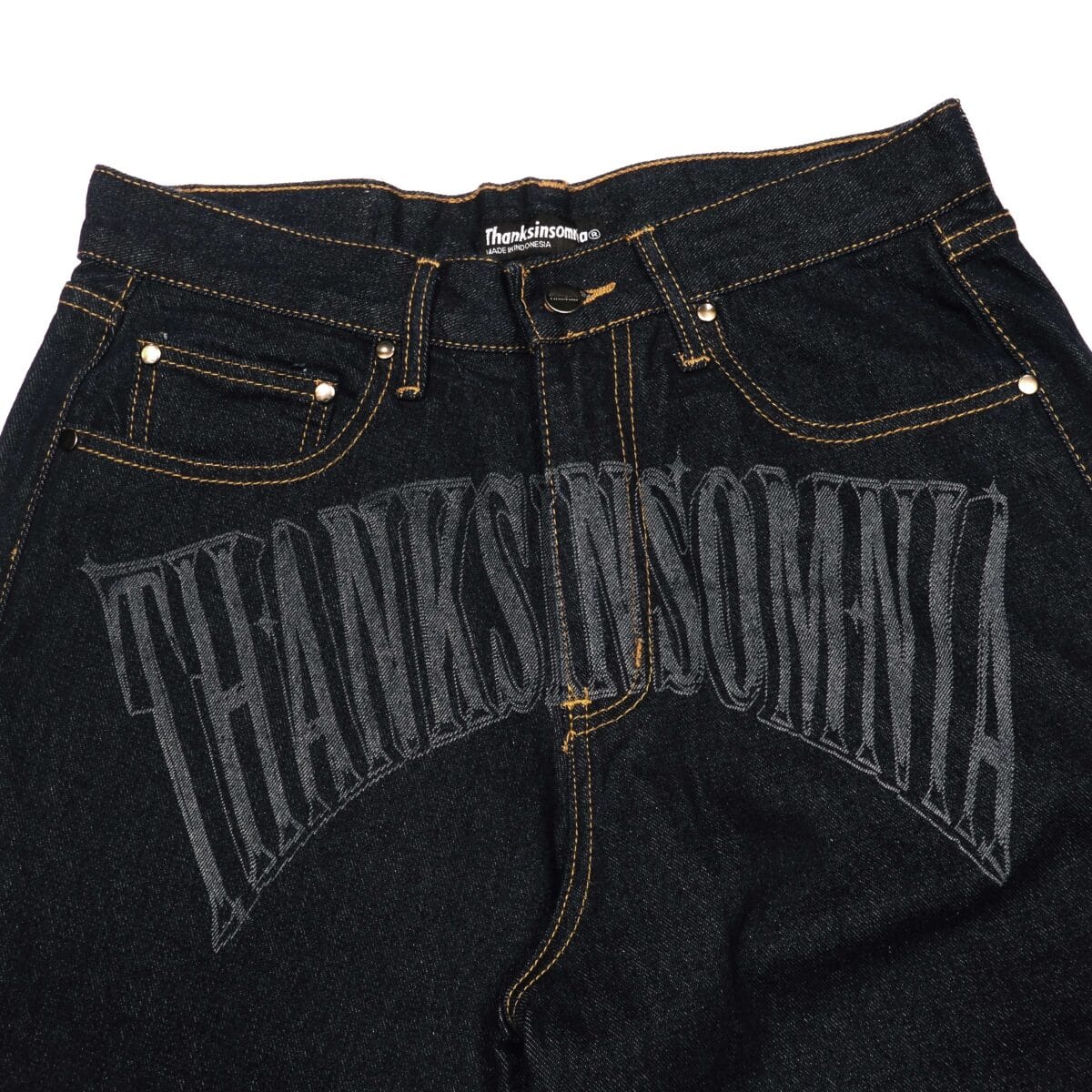 Denim Pants Draelle Arch Indigo Blue Thanksinsomnia - Gambar 3