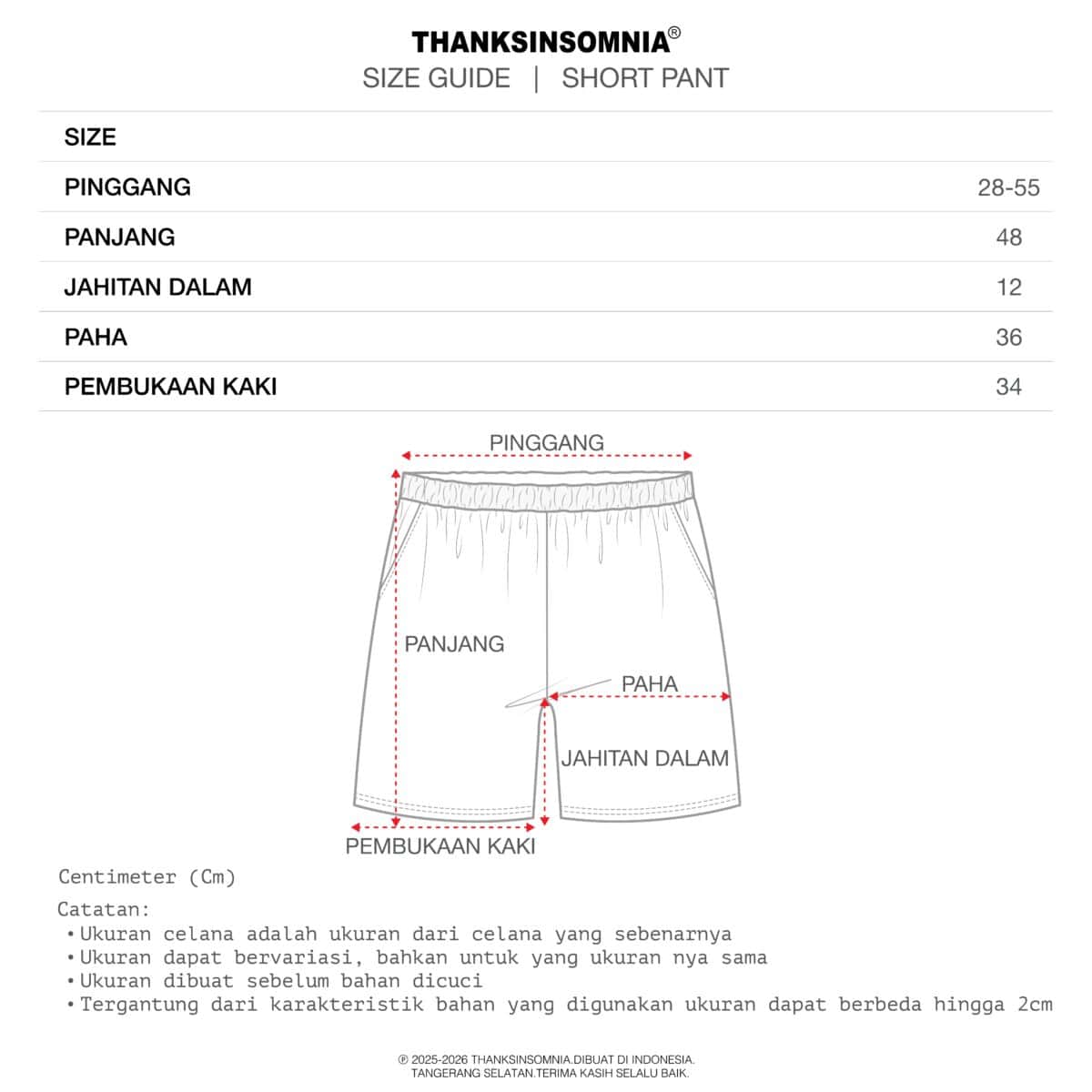 Short Pant Damia Camo Thanksinsomnia - Gambar 4