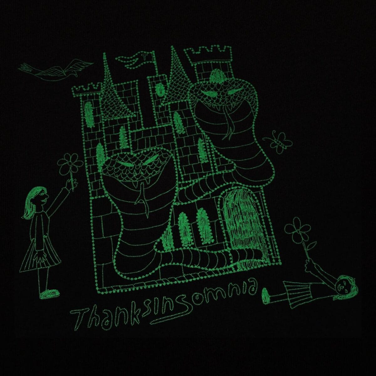 Tshirt Flossie Black Thanksinsomnia - Gambar 2