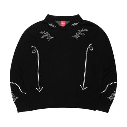 Sweater Polo Knit Skylar Western Black Thanksinsomnia