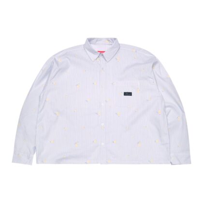 01 - Long Shirt Rihanne Striped White Sky Blue Thanksinsomnia