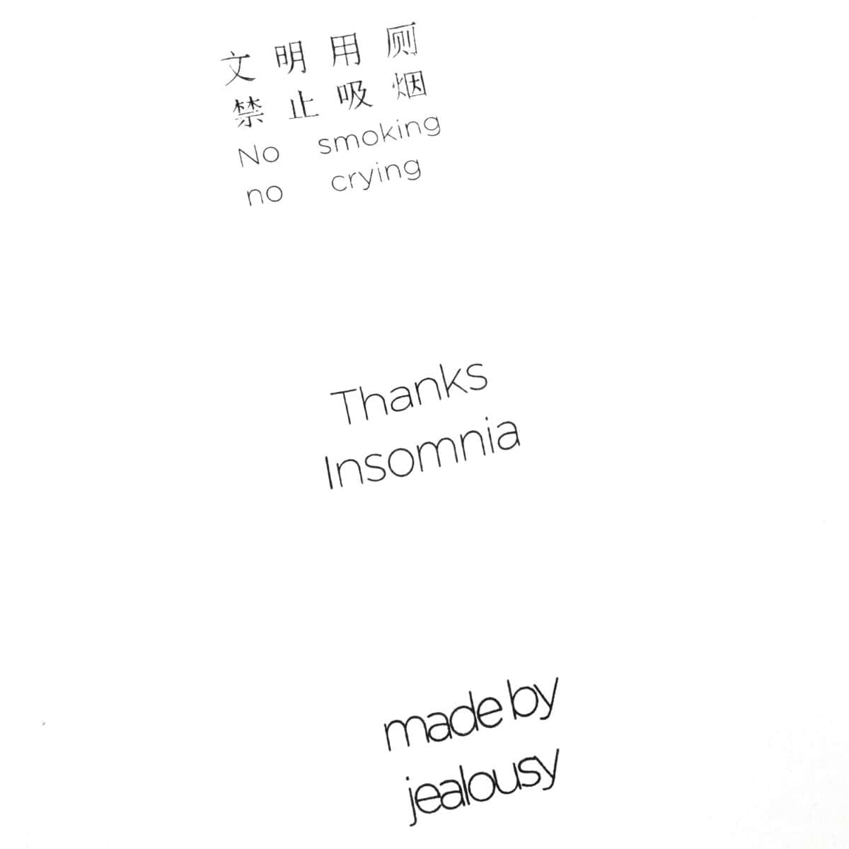 Tshirt Typo Kaede White Thanksinsomnia - Gambar 4