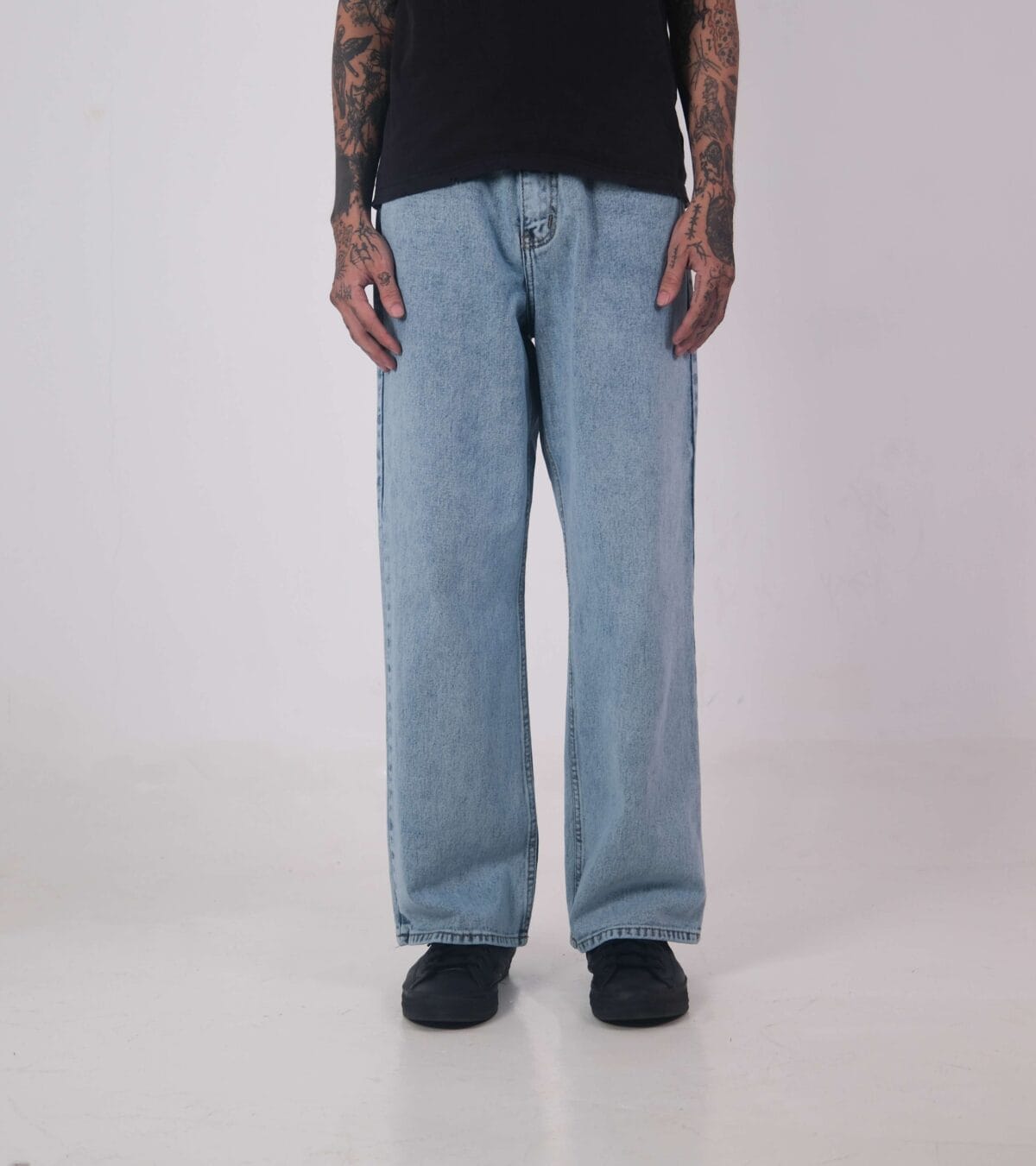 Denim Pants Meggy Basic Washed Blue Thanksinsomnia - Gambar 6