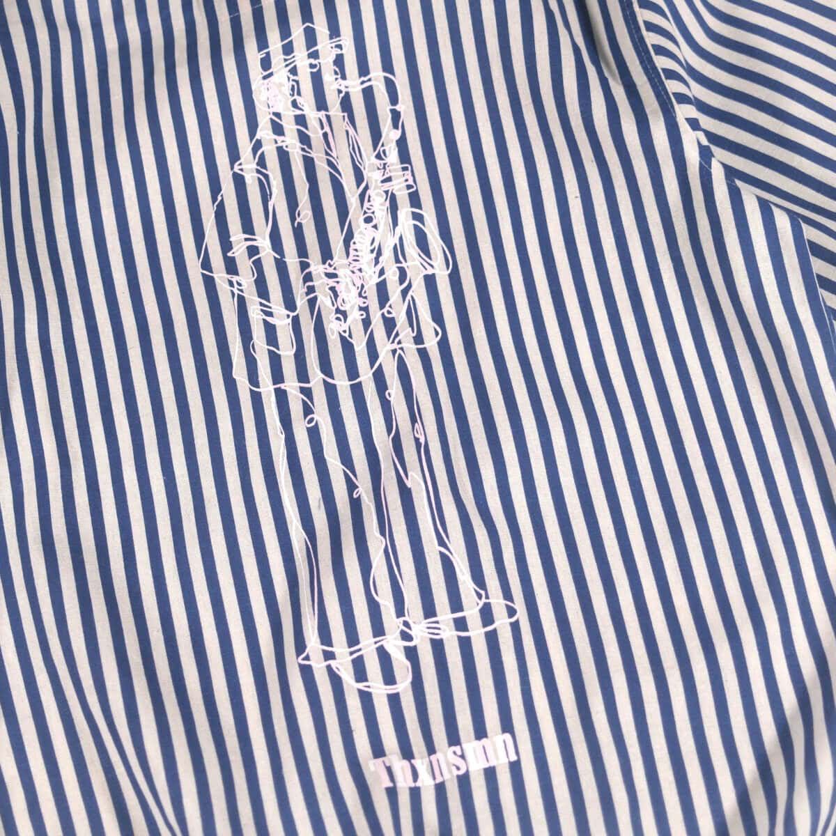 Shirts Juletta Striped White Blue Thanksinsomnia - Gambar 3