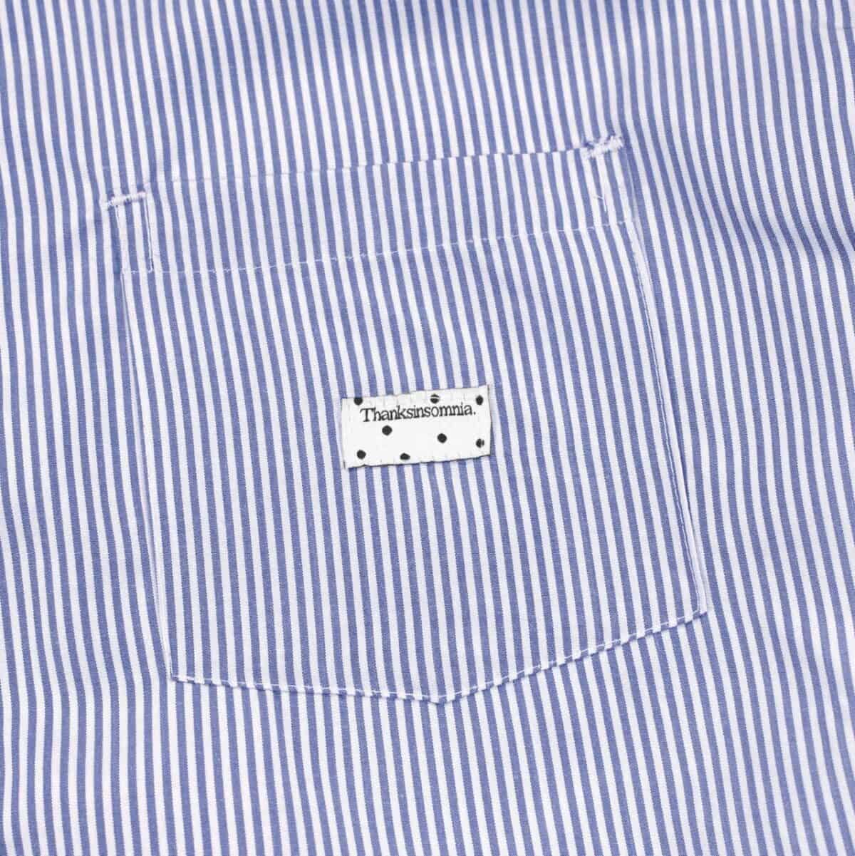 03 - Long Shirt Jasmine Striped White Blue Thanksinsomnia - Gambar 2