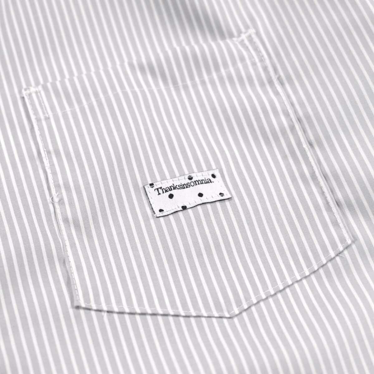 03 - Long Shirt Jasmine Striped White Grey Thanksinsomnia - Gambar 2