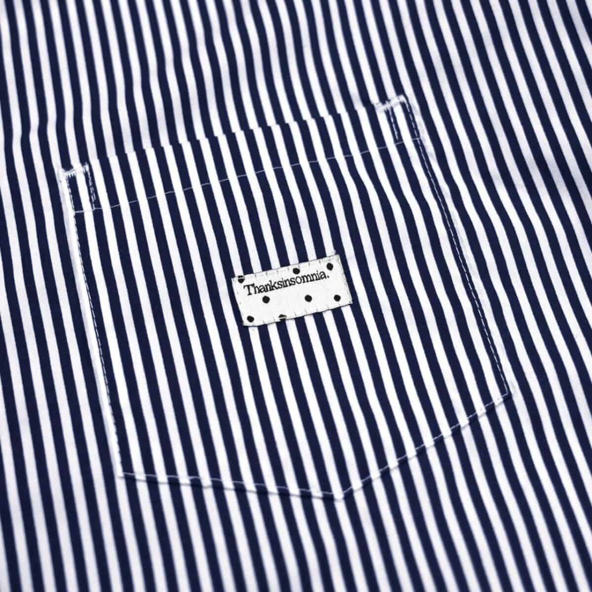 03 - Long Shirt Jasmine Striped White Navy Thanksinsomnia - Gambar 2