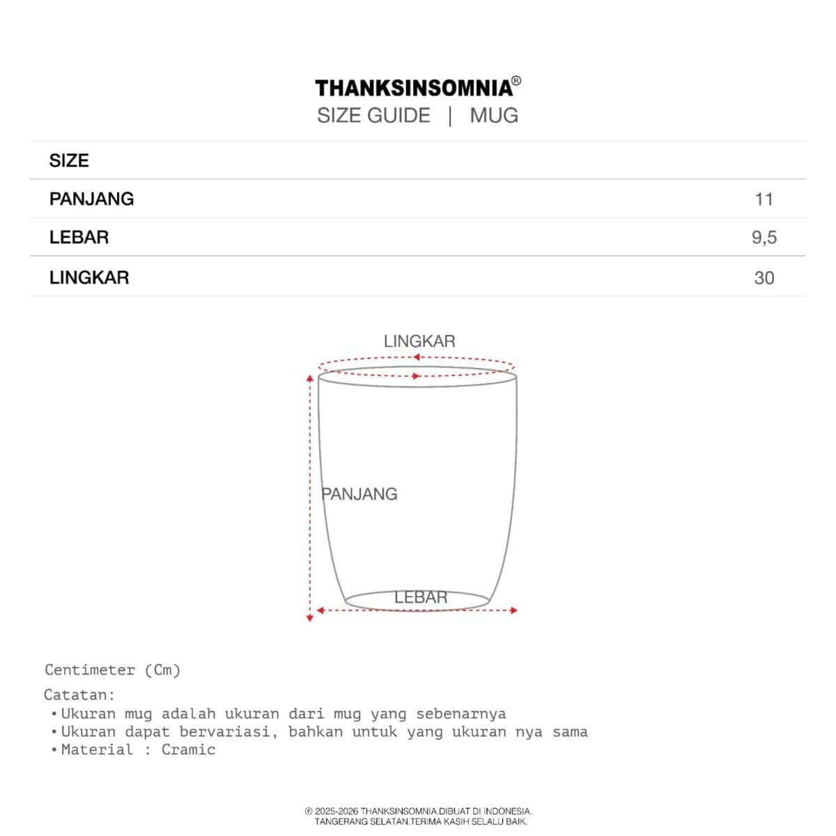 Ceramic Cup Elowen Thanksinsomnia - Gambar 3