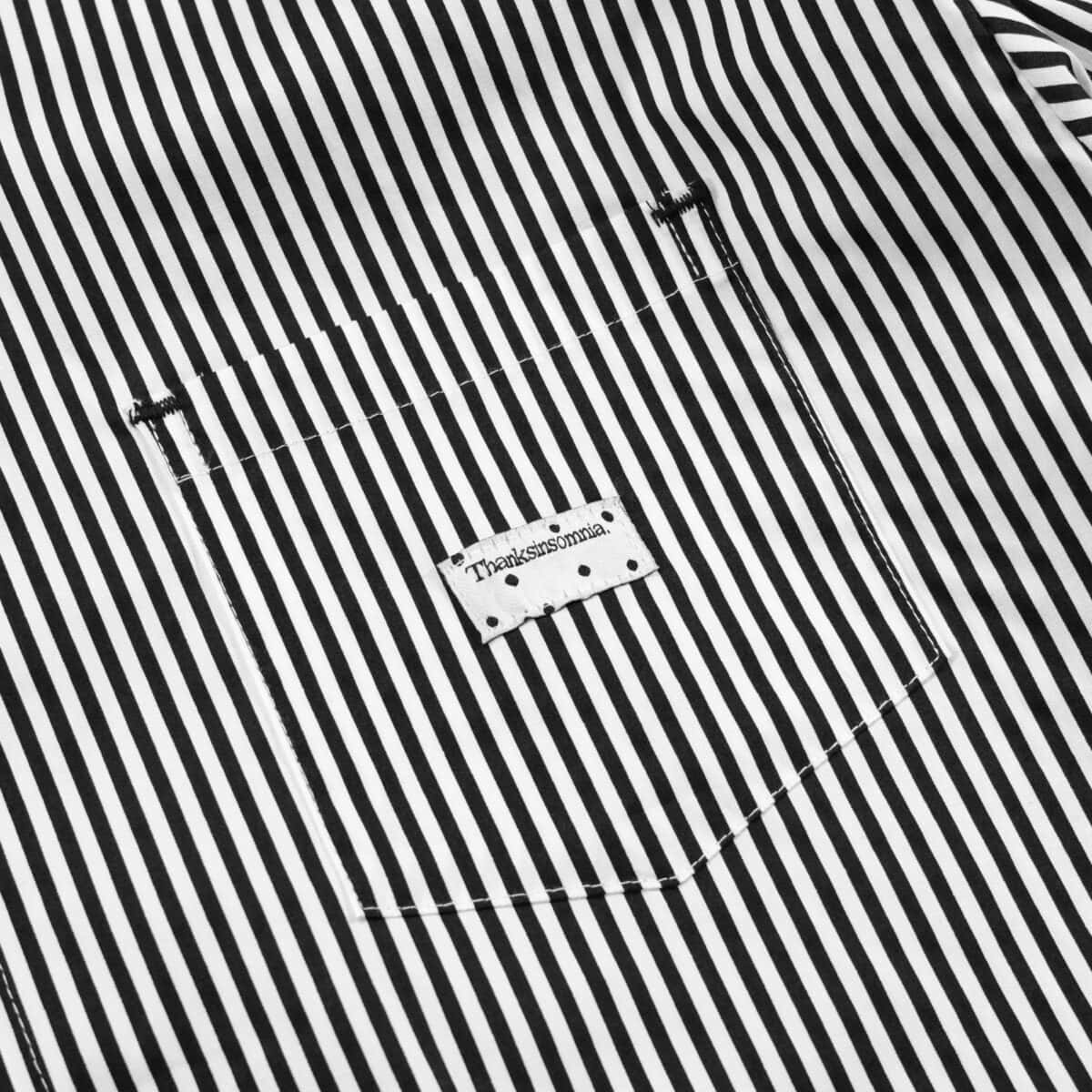 01 - Long Shirt Leontine Striped White Black Thanksinsomnia - Gambar 2