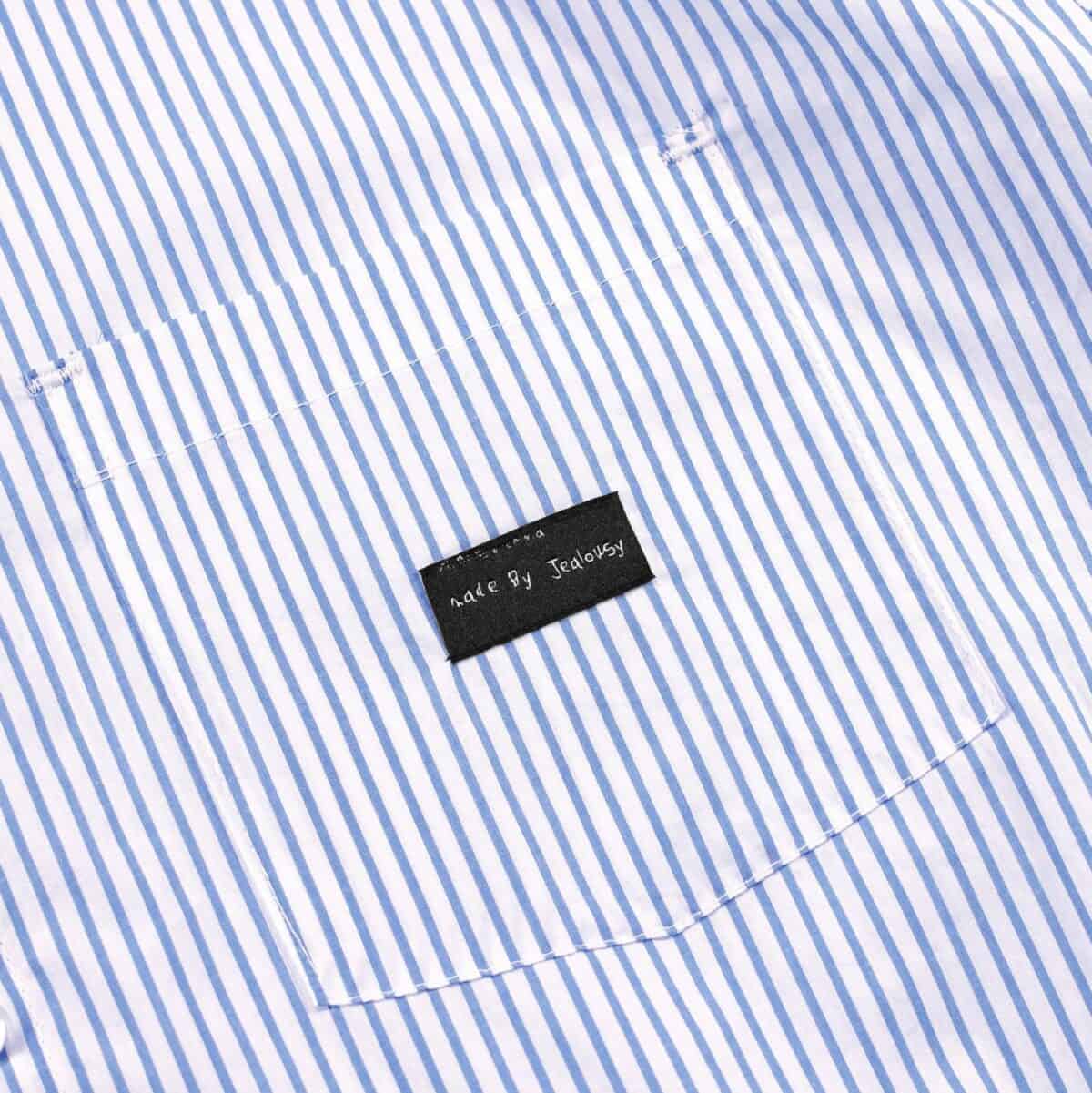 03 - Long Shirt Koralia Striped White Blue Thanksinsomnia - Gambar 2