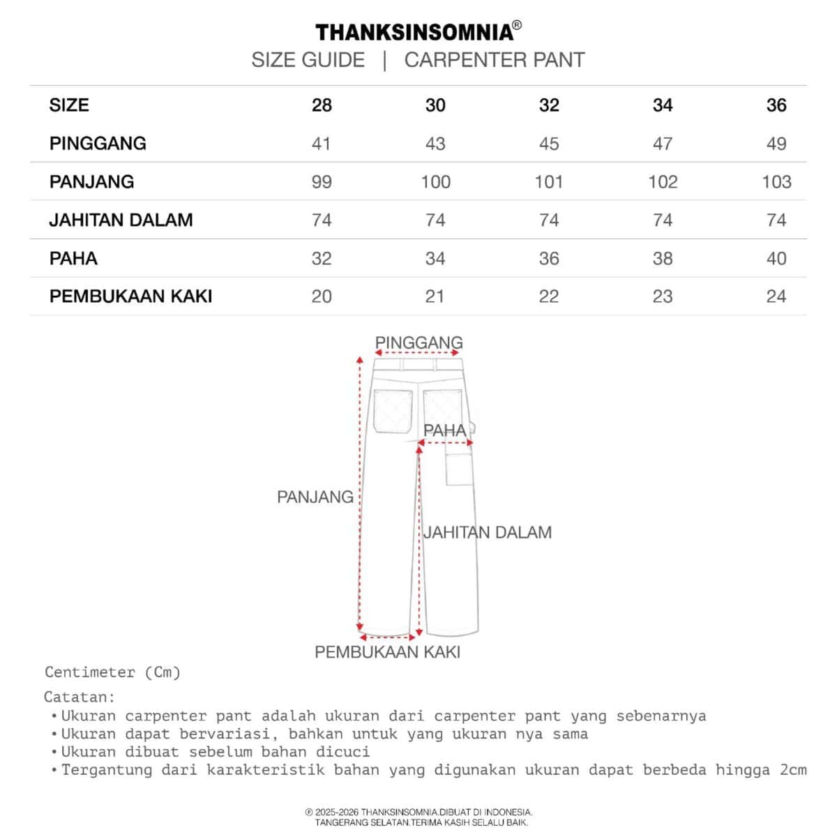 Carpenter Pant Dazelle Indigo Thanksinsomnia - Gambar 4