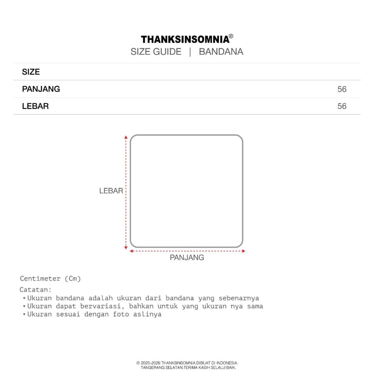 Bandana Viona Red Thanksinsomnia - Gambar 3
