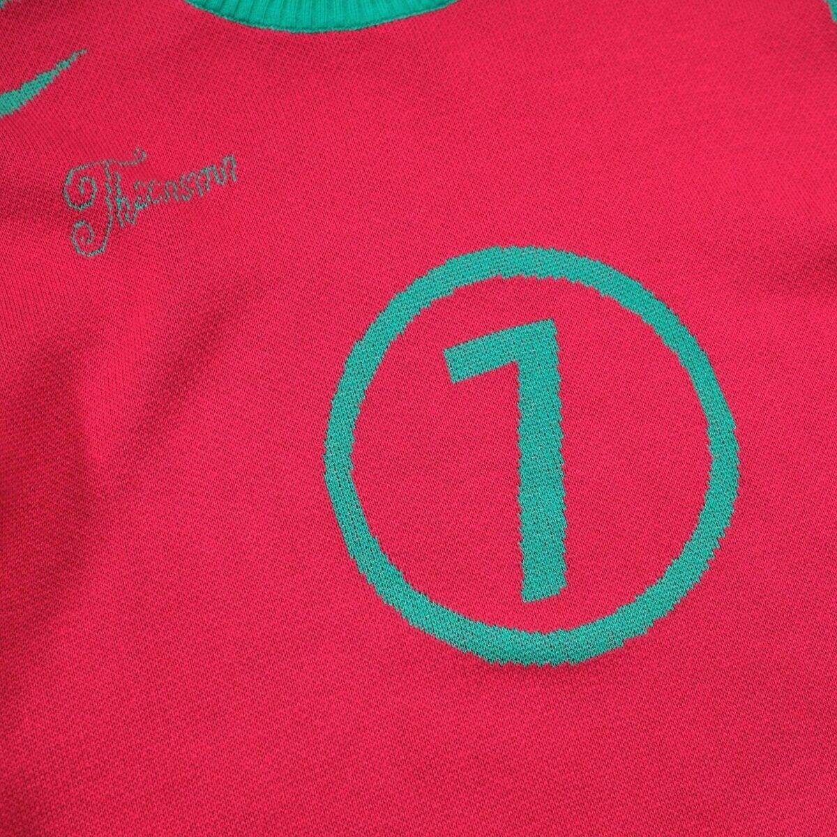 Sweater Knit Jersey Sofia Red Green Thanksinsomnia - Gambar 3