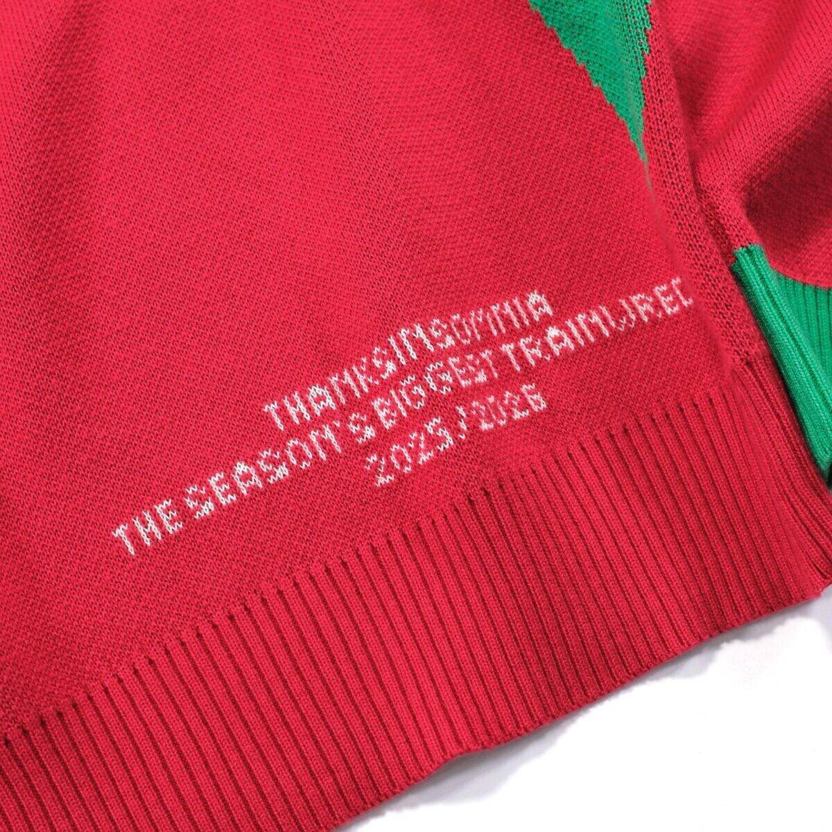 Sweater Knit Jersey Sofia Red Green Thanksinsomnia - Gambar 4
