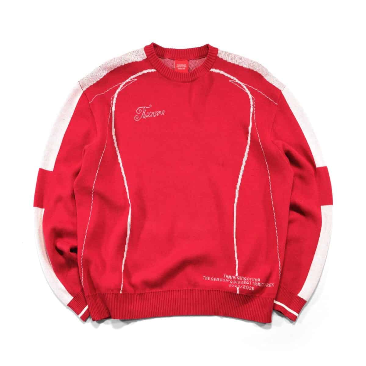Sweater Knit Jersey Maya Red White Thanksinsomnia