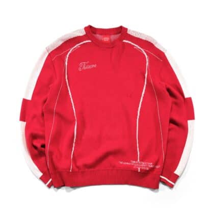 Sweater Knit Jersey Maya Red White Thanksinsomnia