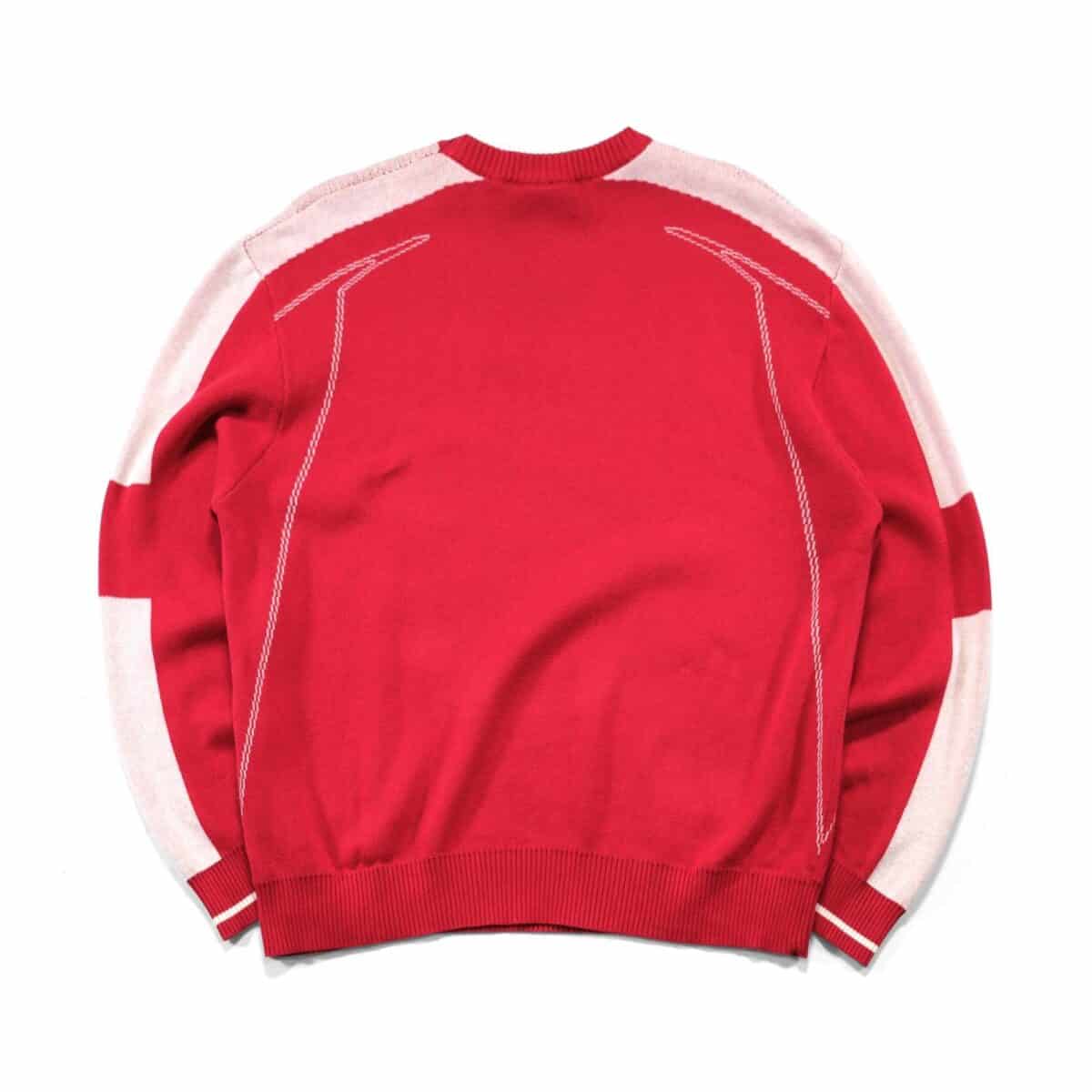 Sweater Knit Jersey Maya Red White Thanksinsomnia - Gambar 2