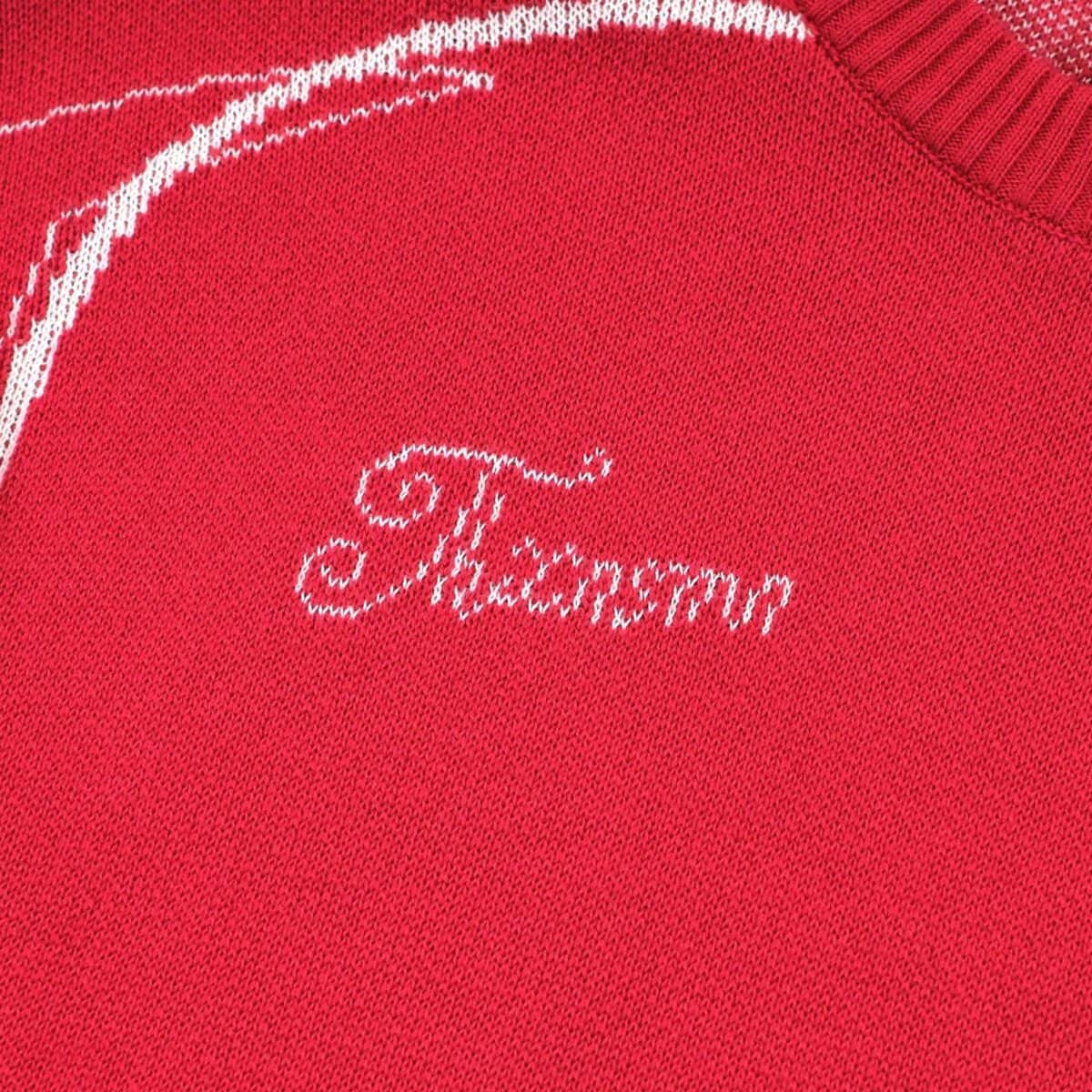 Sweater Knit Jersey Maya Red White Thanksinsomnia - Gambar 3