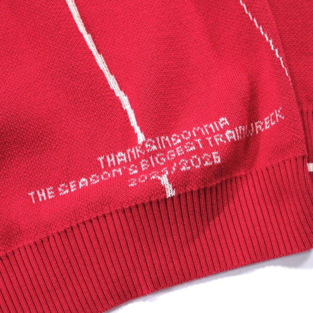 Sweater Knit Jersey Maya Red White Thanksinsomnia - Gambar 4