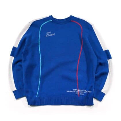 Sweater Knit Jersey Maya Blue White Thanksinsomnia
