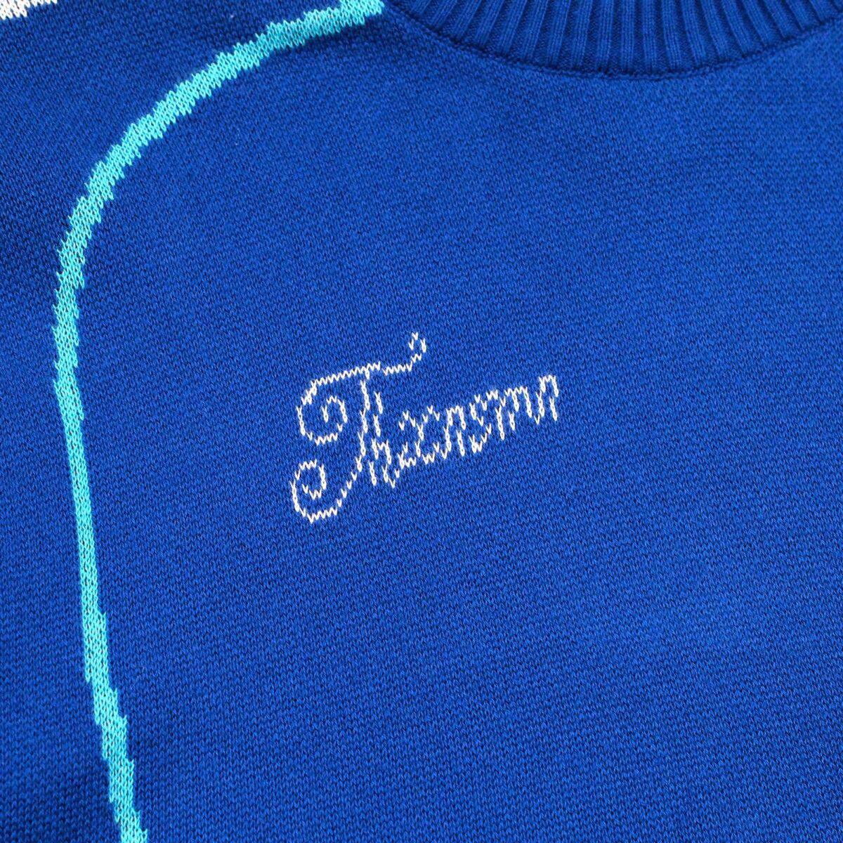 Sweater Knit Jersey Maya Blue White Thanksinsomnia - Gambar 3